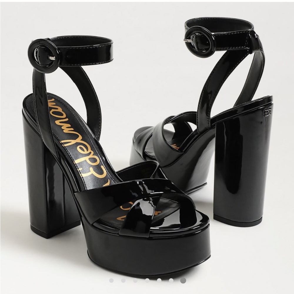 Sam Edelman Glossy Black Platform Heels